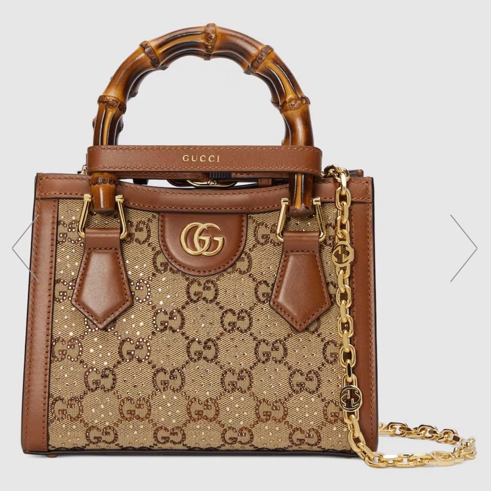 GUCCI DIANA CRYSTAL MINI TOTE BAG